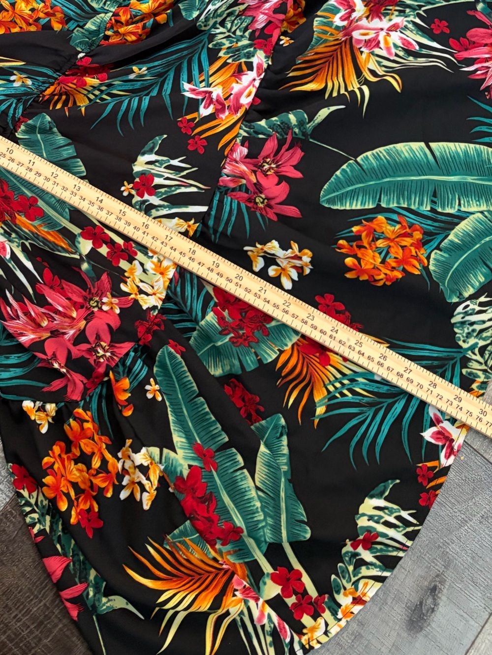SHEIN Curve 2XL Tropical Floral Ruffle Strap Tiered Mini Dress Boho Resort - Picture 6 of 6